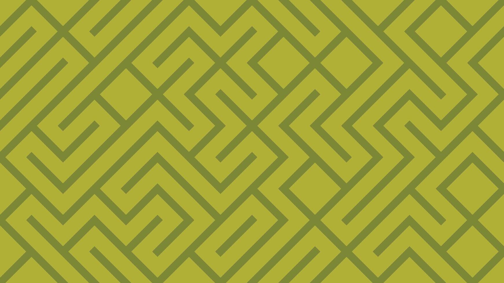 Bright Olive Green Geometric Pattern with Interlocking Line Design vector