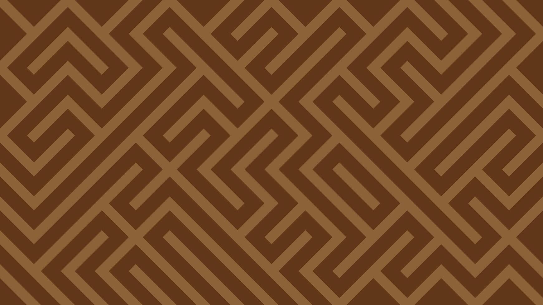 Brown Geometric Maze Pattern Background vector