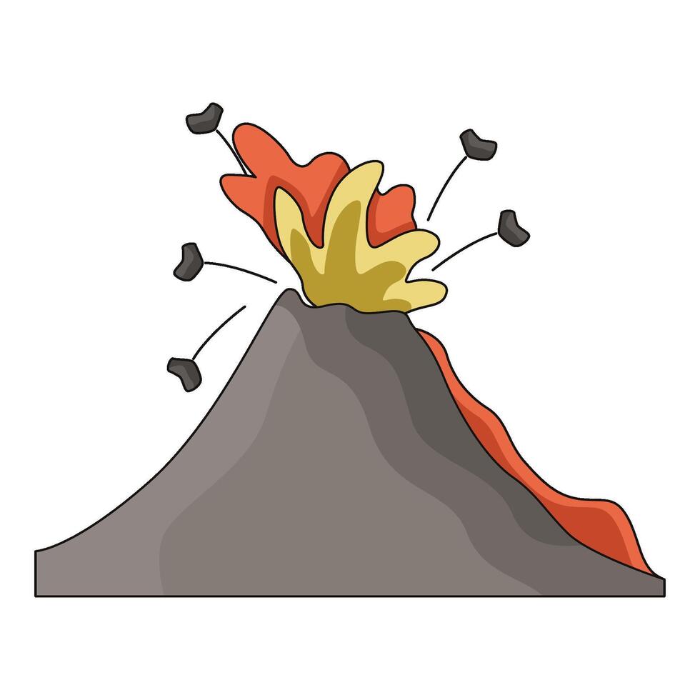illustration of volcano vector