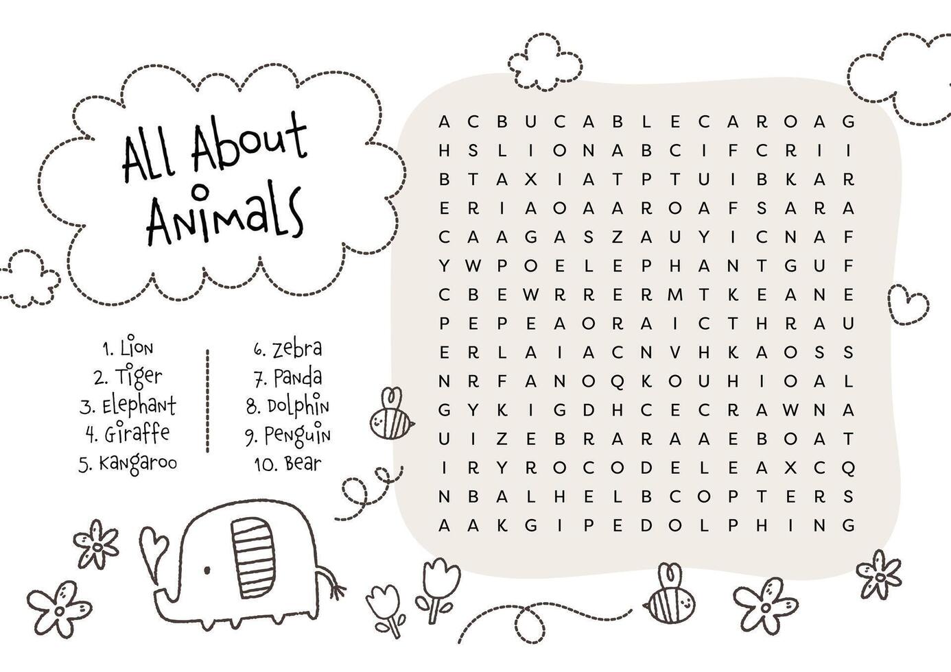 black-and-white-word-search-game-for-children-an-animal-crossword-educational-puzzle-printable-worksheet-kids-education-fun-learning-52971677-vector-art-at-vecteezy for Free Kids Word Search Printable black and white Word search game for children, an animal crossword educational puzzle printable worksheet kids education fun learning 52971677 Vector Art at Vecteezy for Free Kids Word Search Printable