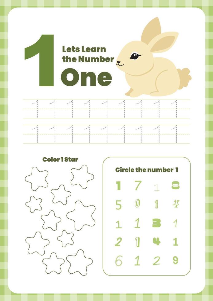 Activity worksheets for kids education with many exercises. Learning numbers from 1 to 10. Trace, color, dot to dot on one page vector