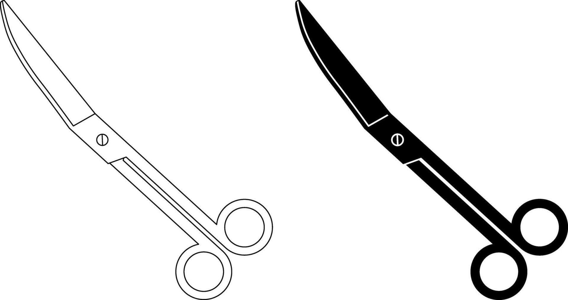 outline silhouette Bandage scissors icon set vector