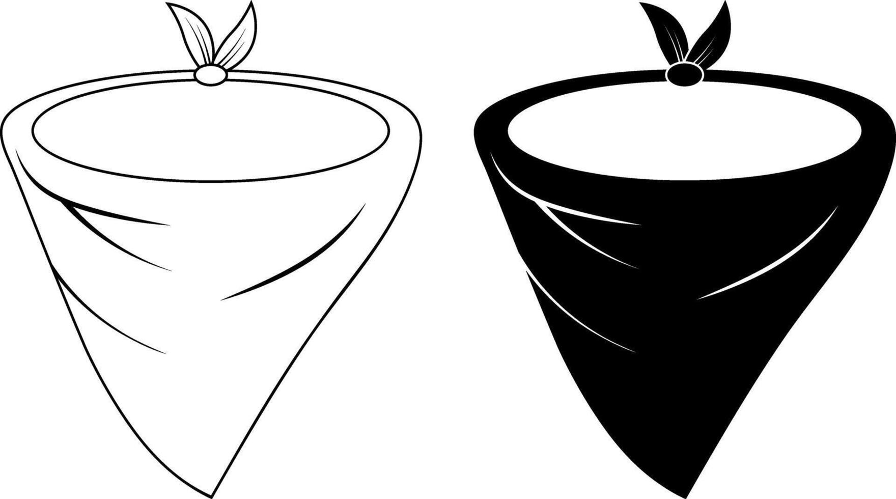 outline silhouette bandana icon set vector