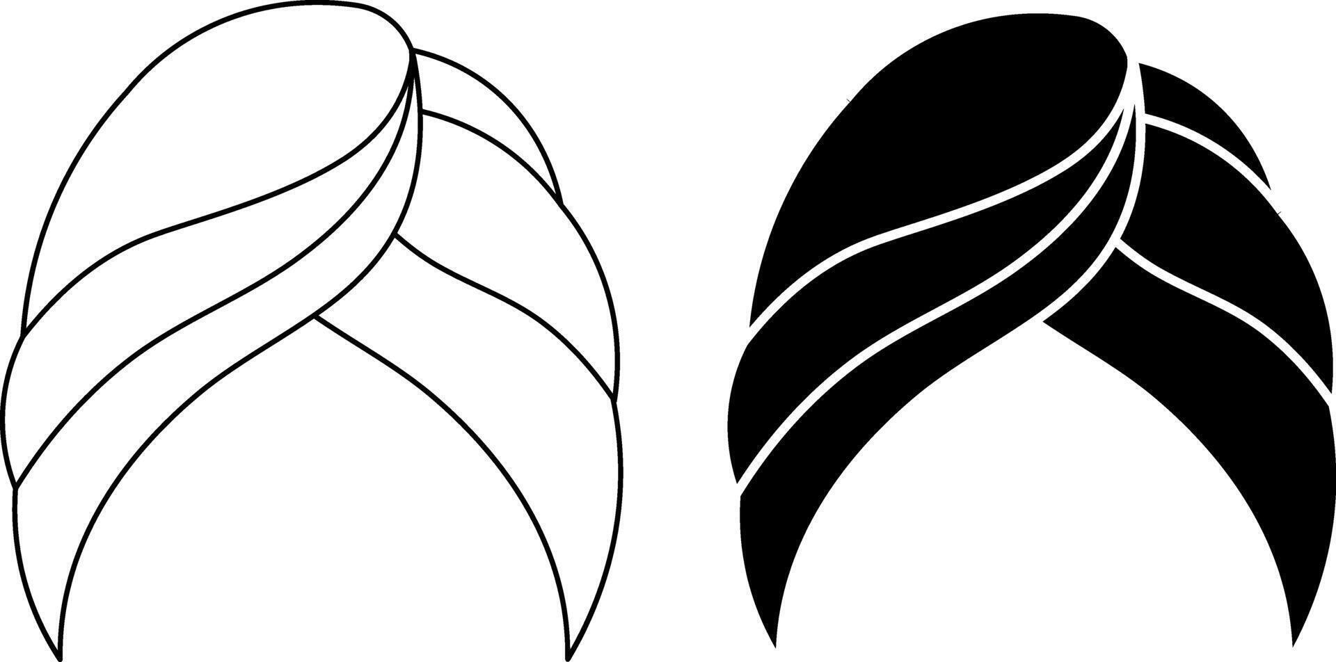 outline silhouette turban icon set vector