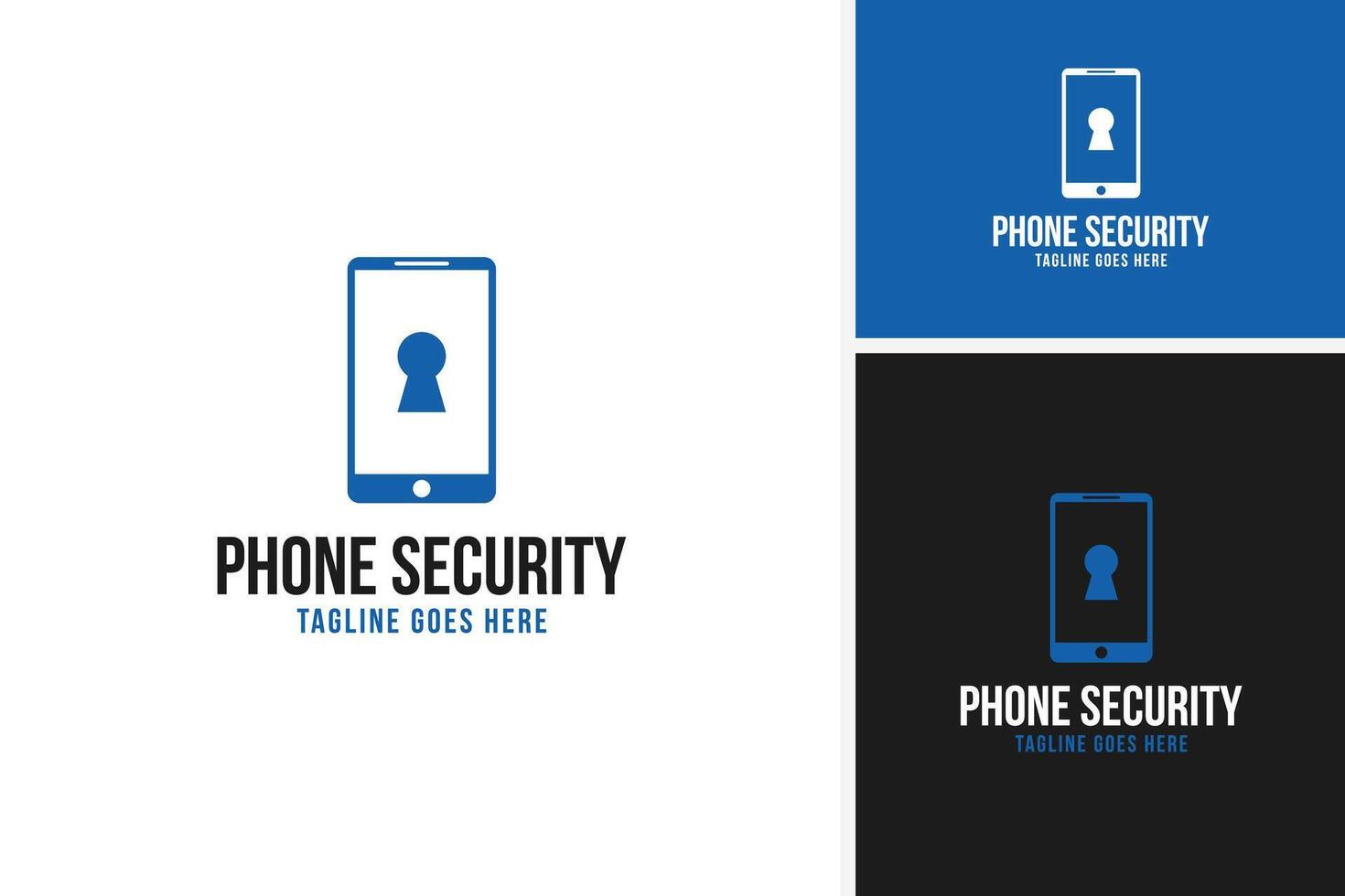 Mobile phone and lock security logo design for app developers template illustration vector