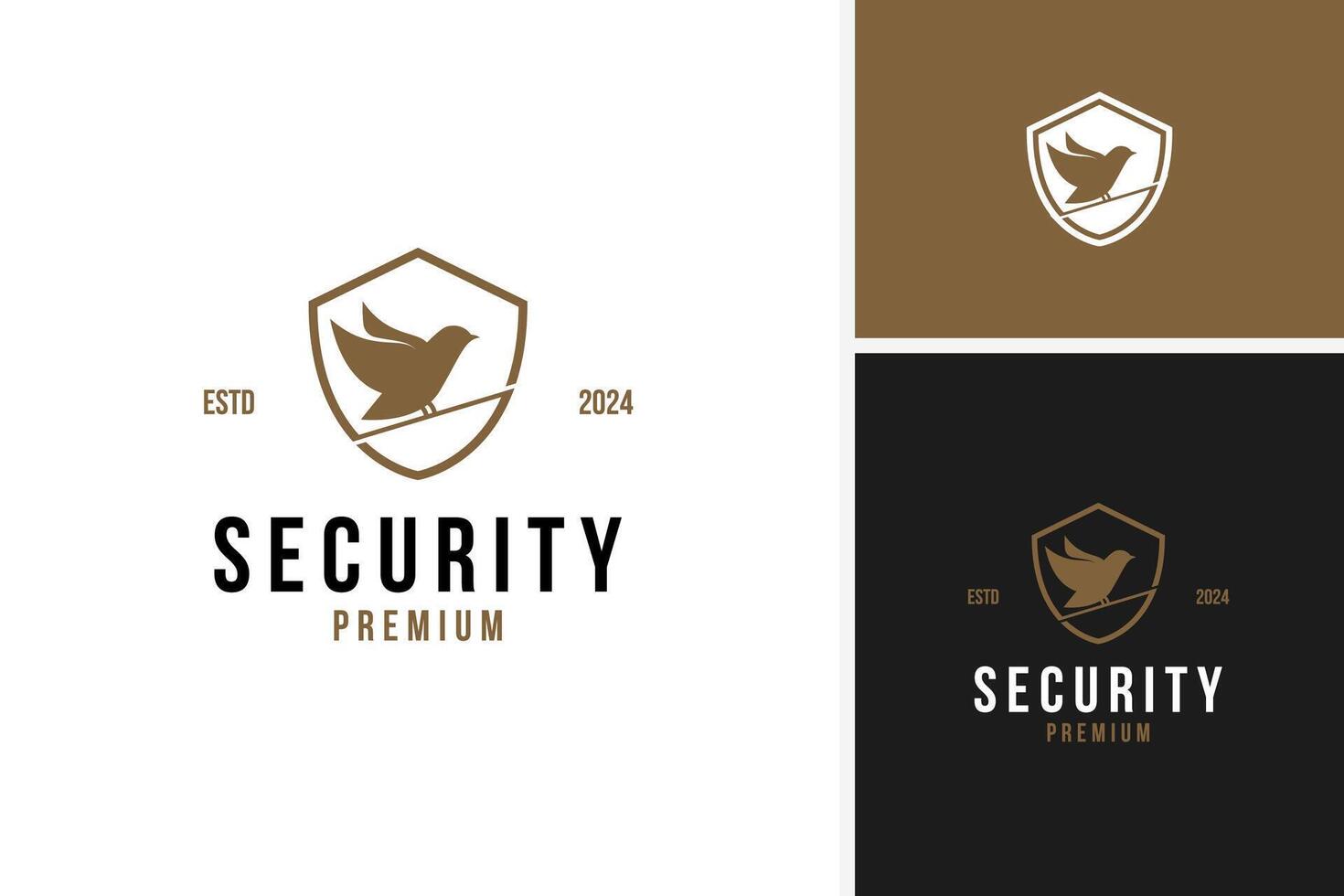 Bird and shield logo design for security or protection template illustration vector