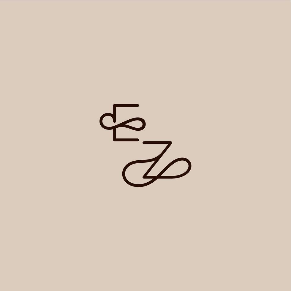 dynamic line initial EZ luxurious organic style and elegant concept wedding typography monogram letter vector