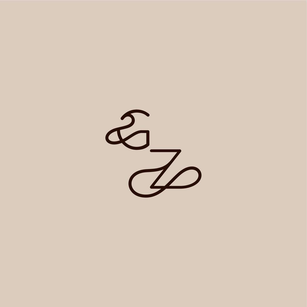 dynamic line initial wedding typography monogram letter luxurious organic style and elegant concept GZ vector