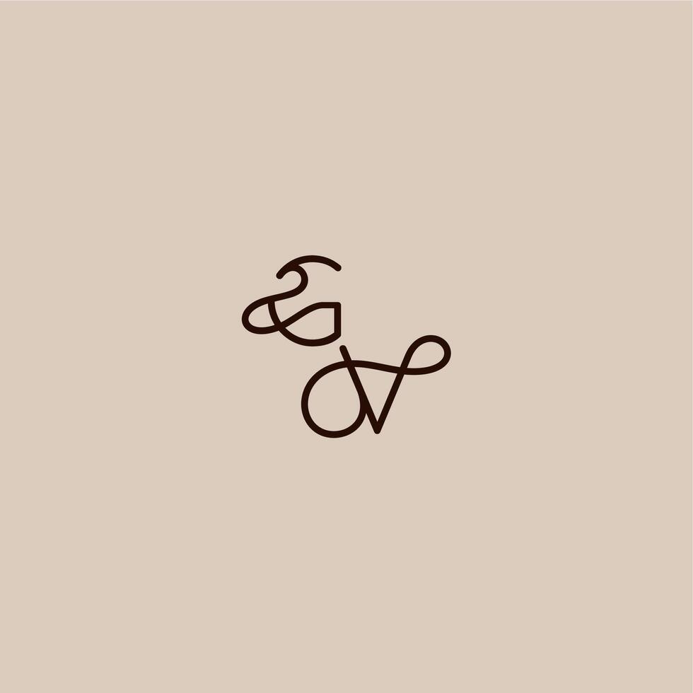 dynamic line initial wedding typography monogram letter luxurious organic style and elegant concept GV vector