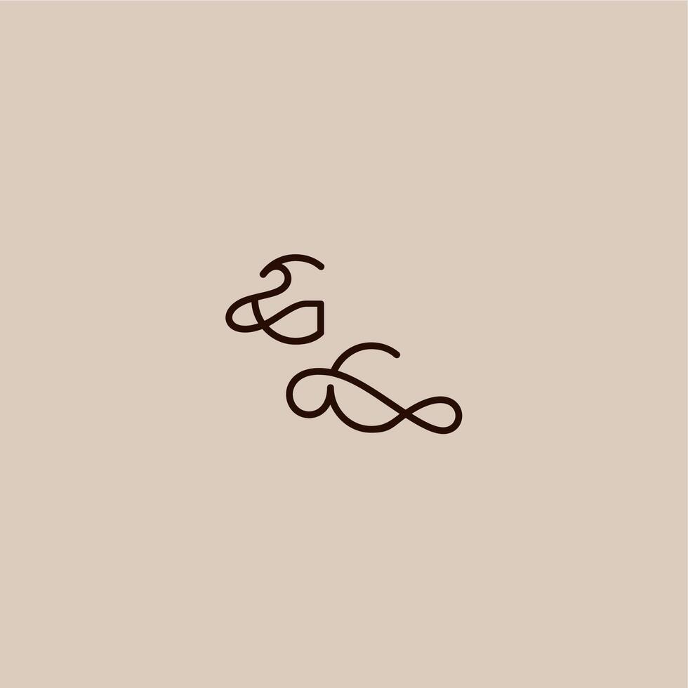 dynamic line initial wedding typography monogram letter luxurious organic style and elegant concept GC vector