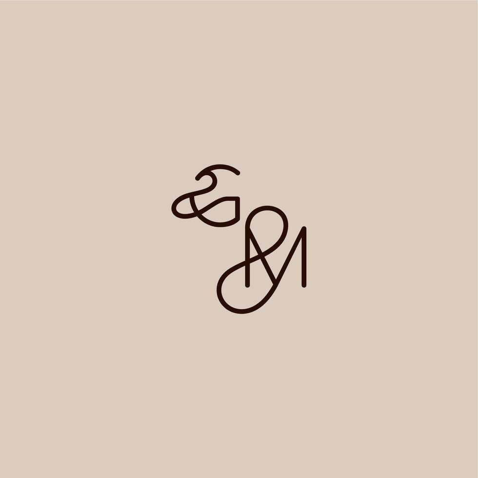 dynamic line initial wedding typography monogram letter luxurious organic style and elegant concept GM vector