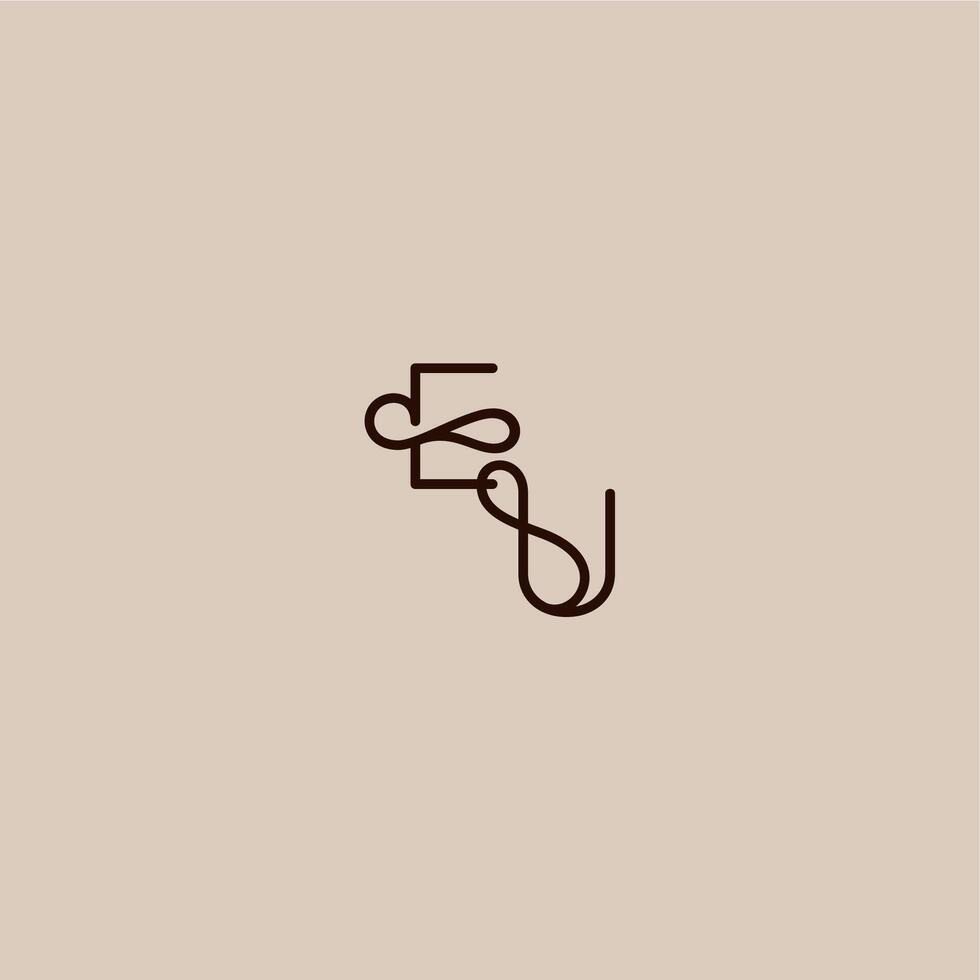 dynamic line initial EU luxurious organic style and elegant concept wedding typography monogram letter vector