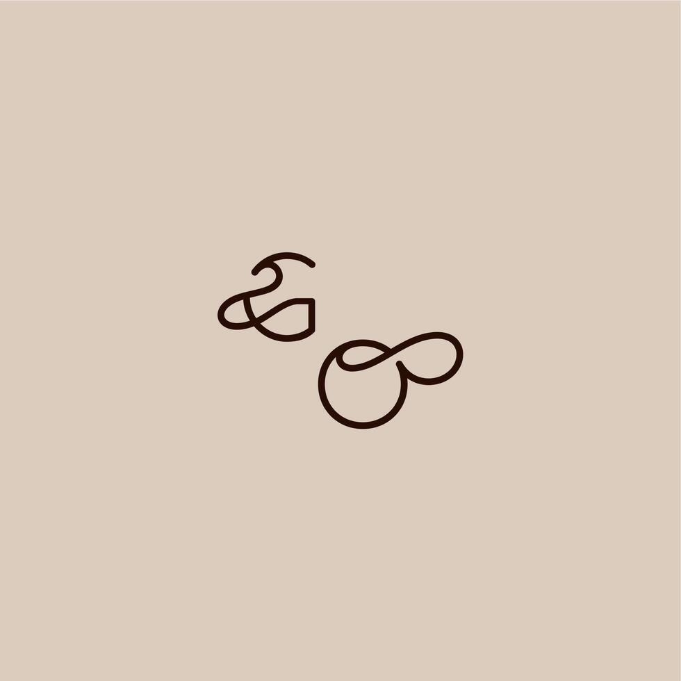 dynamic line initial wedding typography monogram letter luxurious organic style and elegant concept GO vector