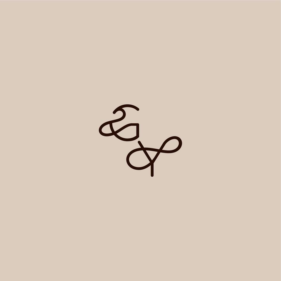 dynamic line initial wedding typography monogram letter luxurious organic style and elegant concept GY vector