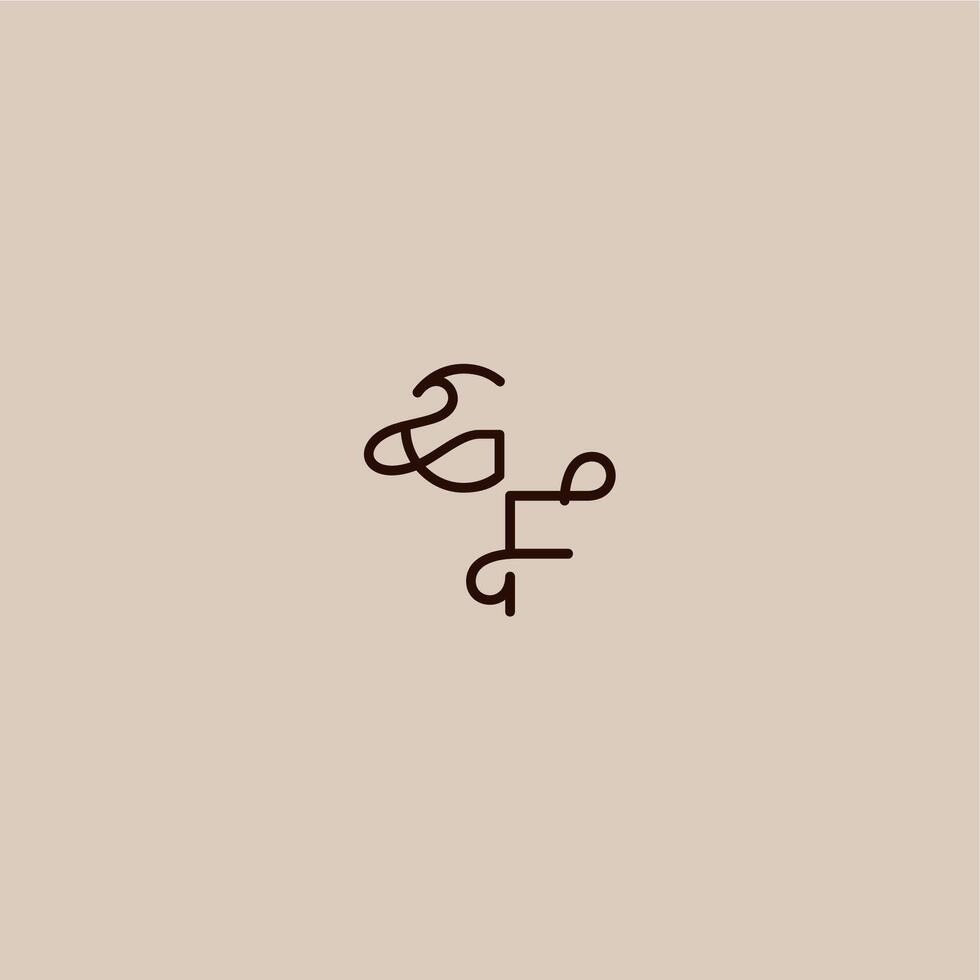 dynamic line initial wedding typography monogram letter luxurious organic style and elegant concept GF vector
