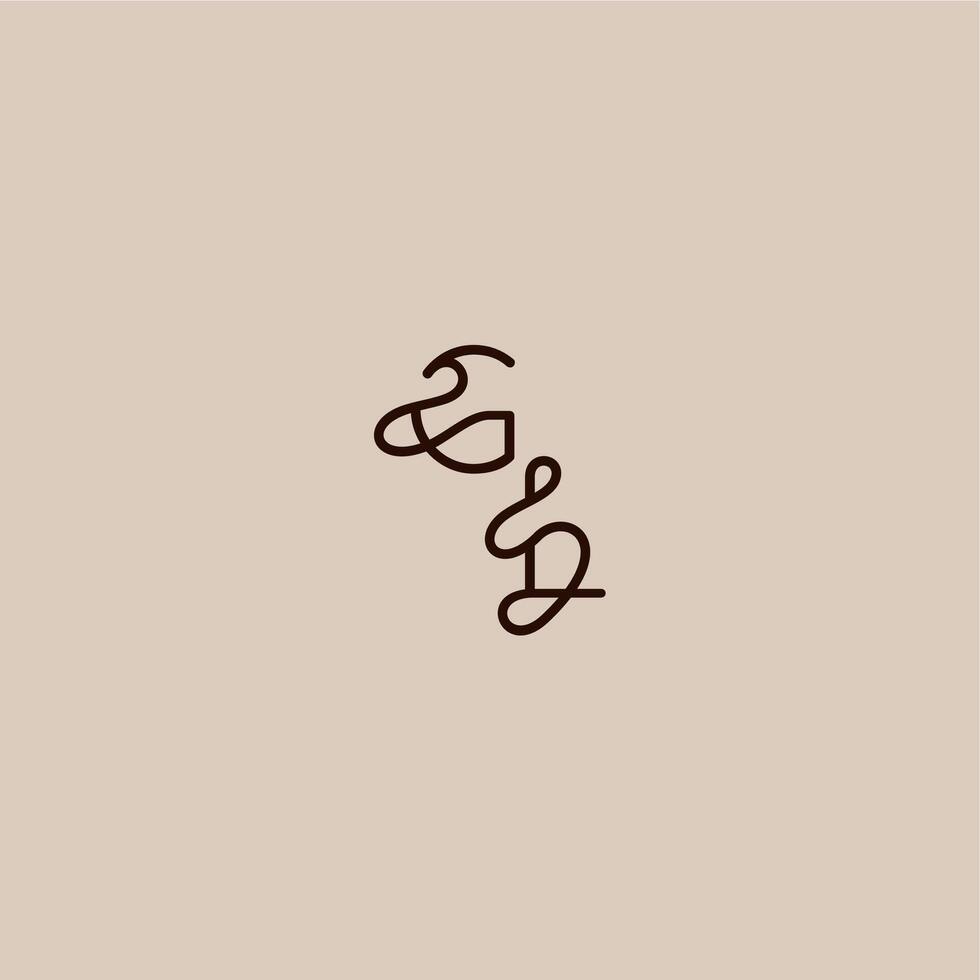 dynamic line initial wedding typography monogram letter luxurious organic style and elegant concept GL vector