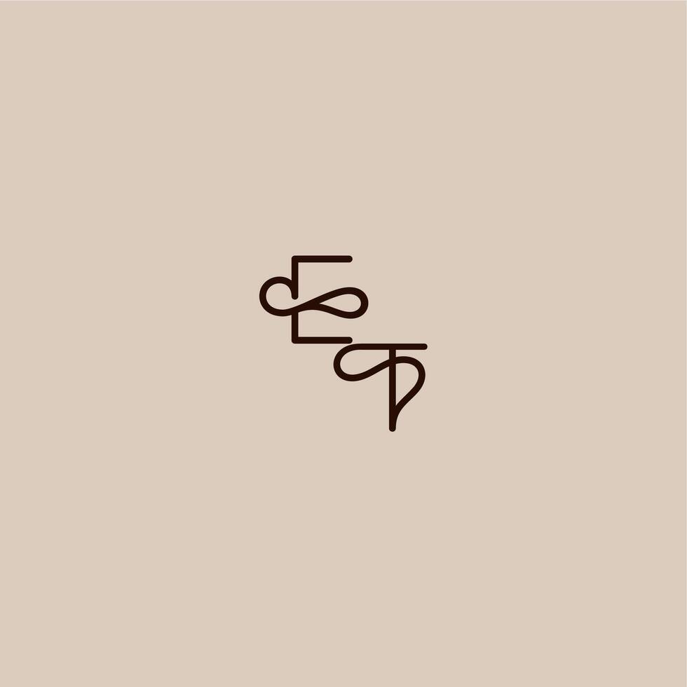 dynamic line initial ET luxurious organic style and elegant concept wedding typography monogram letter vector