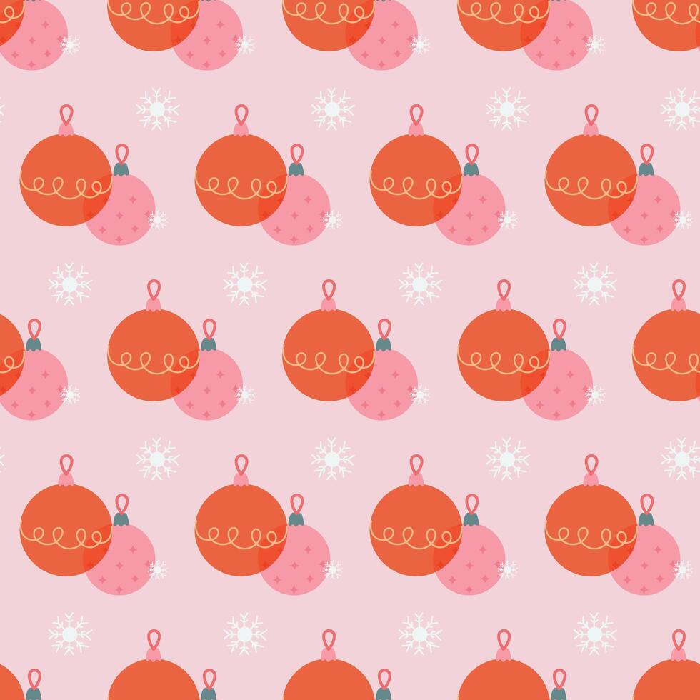 Seamless pattern of Christmas tree balls. Illustration for wrapping paper, textiles, wallpaper, greeting cards, seasonal winter holidays. vector