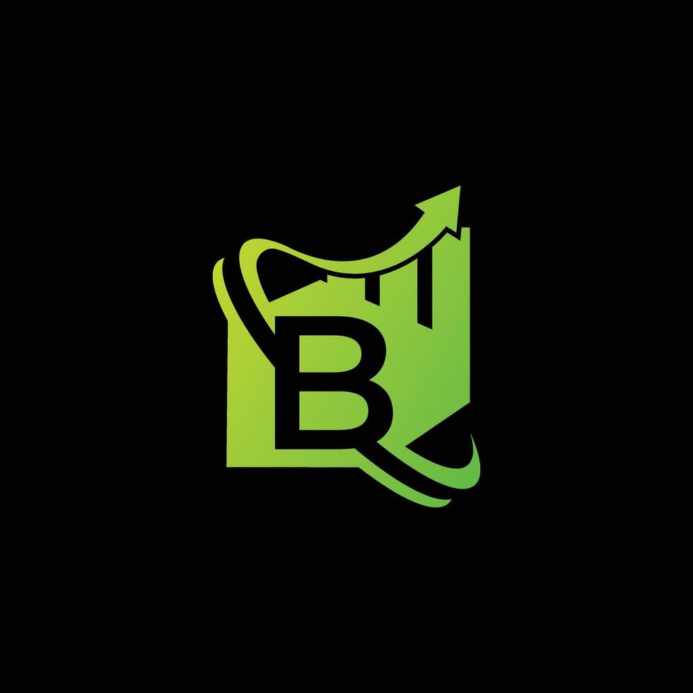 B Leaf Logo Design illustration template, B Leaf logo vector