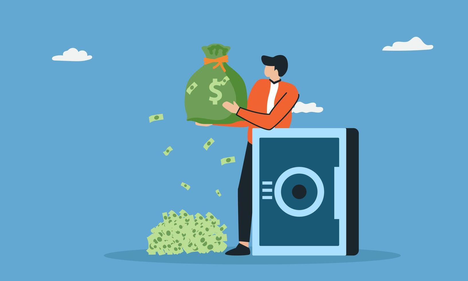 success in saving a rich businessman vector