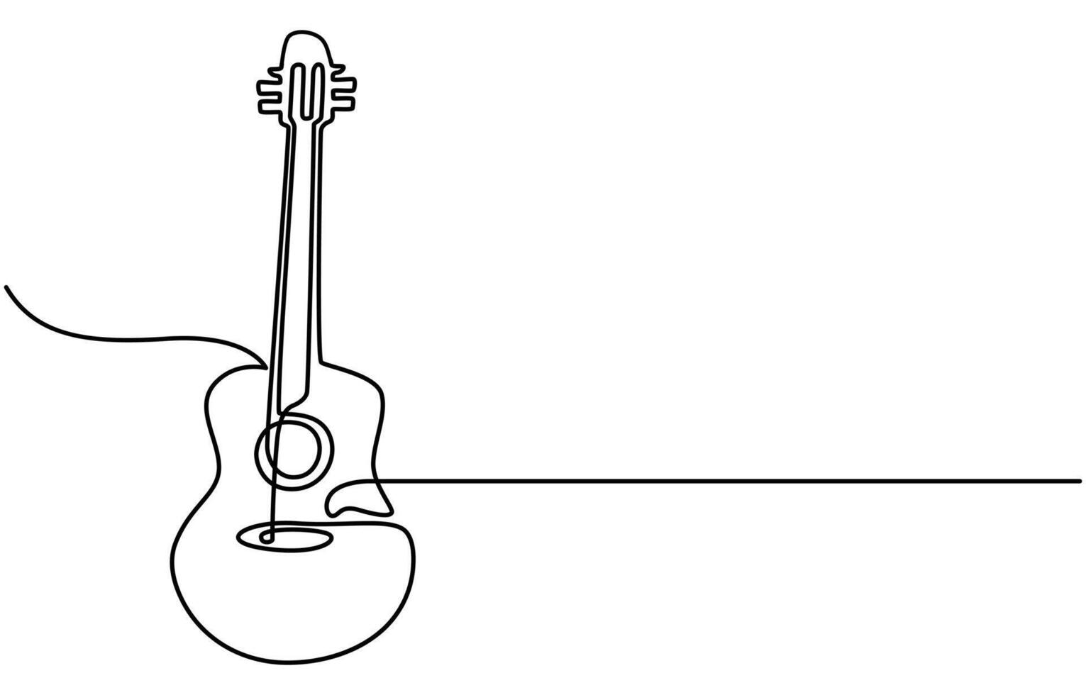 Guitar icon and Guitar logo continuous one line drawing vector