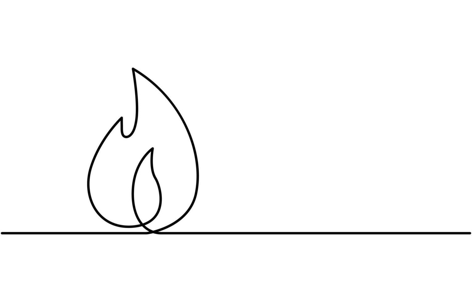 Single black one line drawing fire concept vector