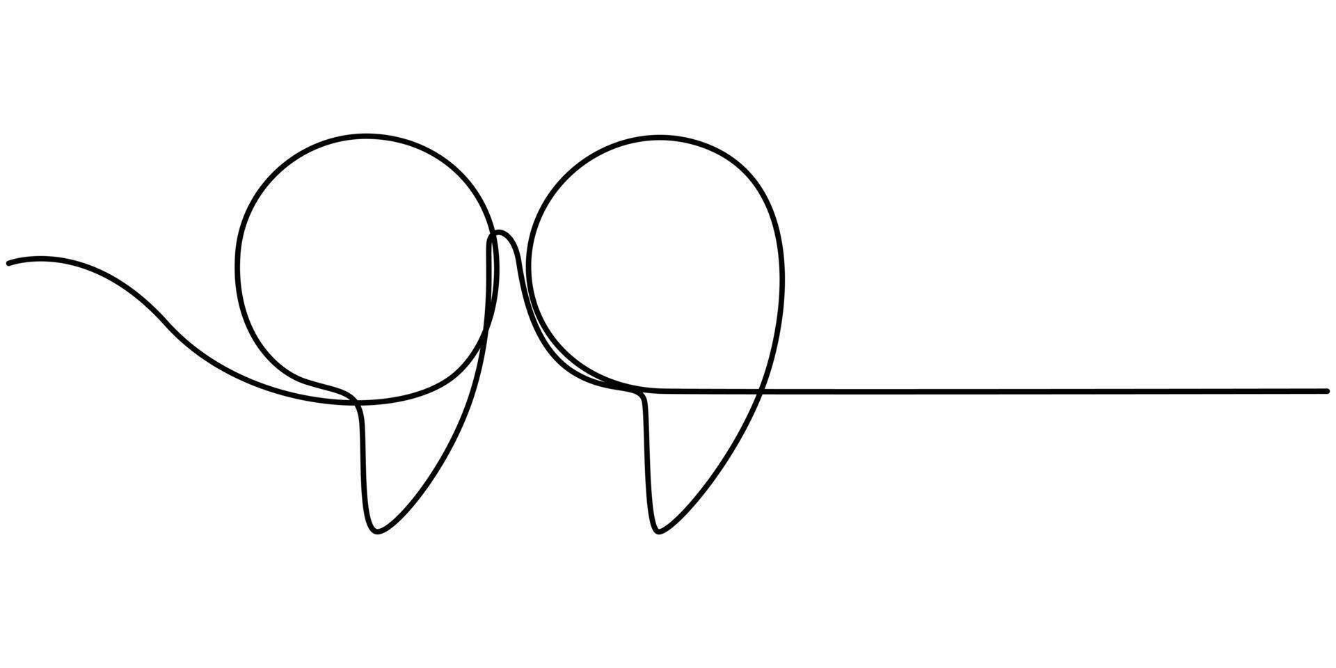 Quotation mark in continuous one line drawing vector