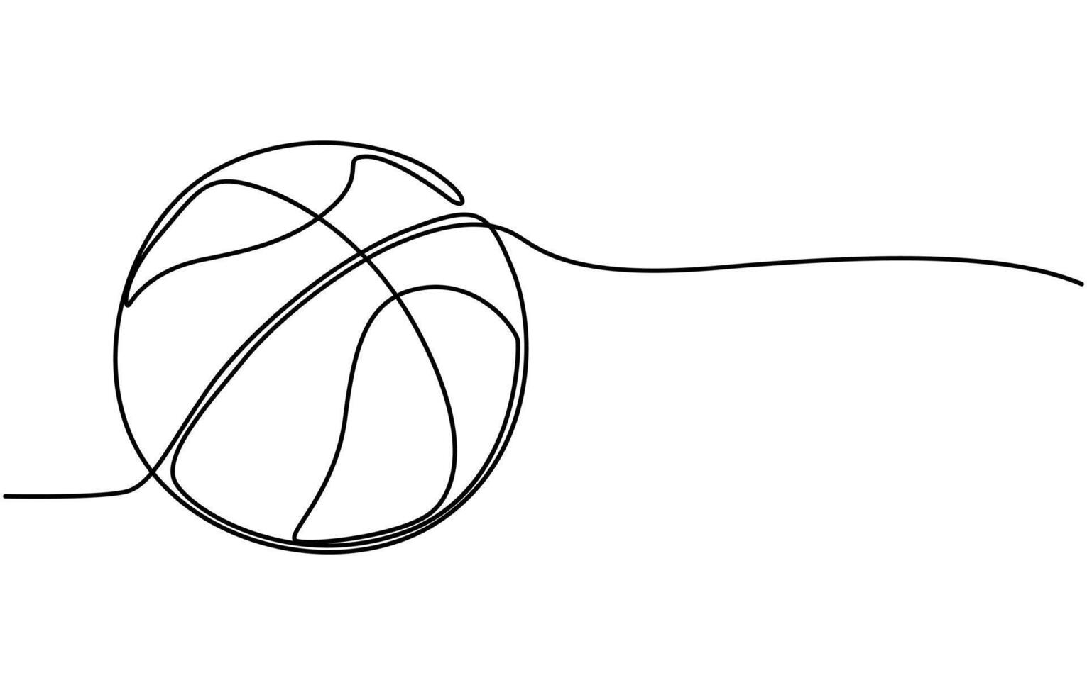 Drawing in one line illustrating a basketball icon vector