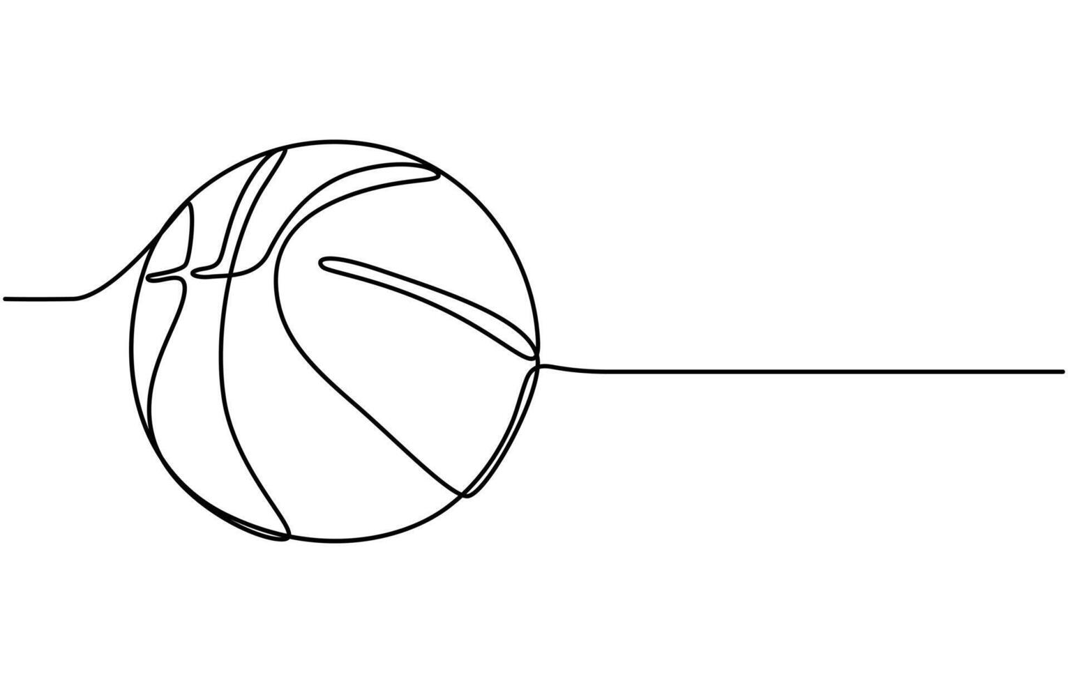 Continuous One line Drawing Basketball illustration vector