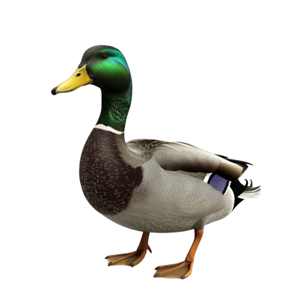 a duck standing on a transparent background png