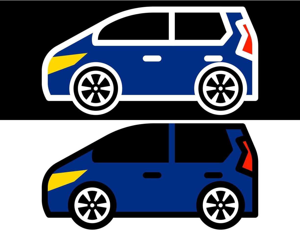 Family car illustration ideal for transportation needs, showcasing comfort, safety, and efficiency. Perfect for modern family travel mini van vector