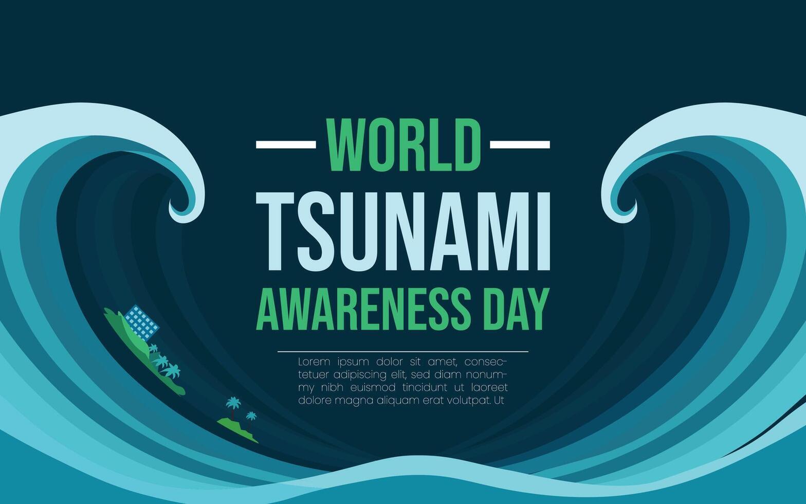 How to Recognize Tsunami Warning Signs, World Tsunami Day is raise awareness vector