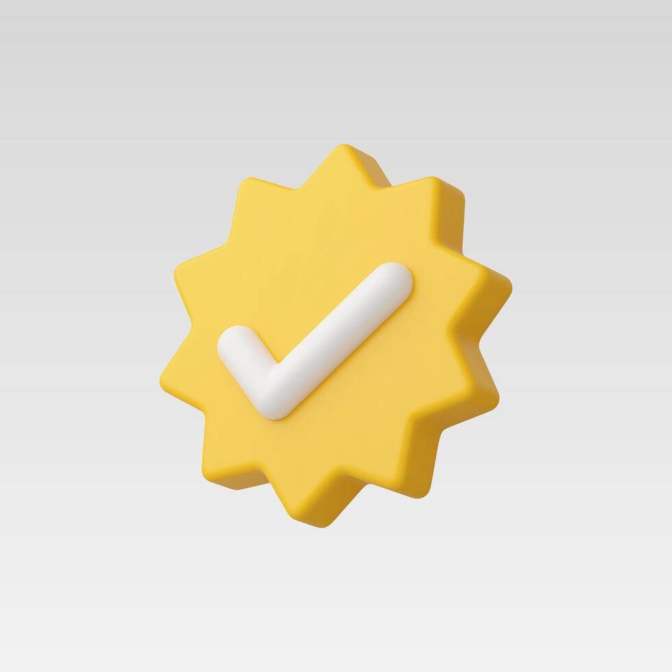 3d Realistic Verify check icon illustration vector