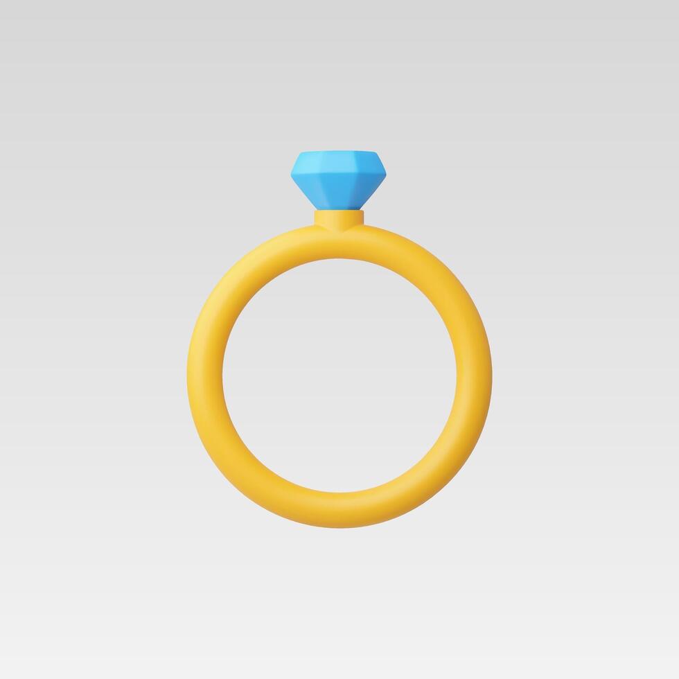 3d Realistic Diamond ring Icon illustration vector