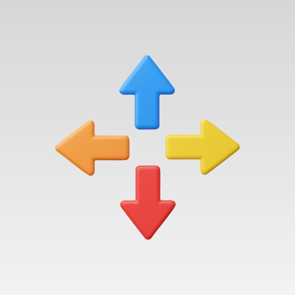 3d Realistic directional arrows illustration vector