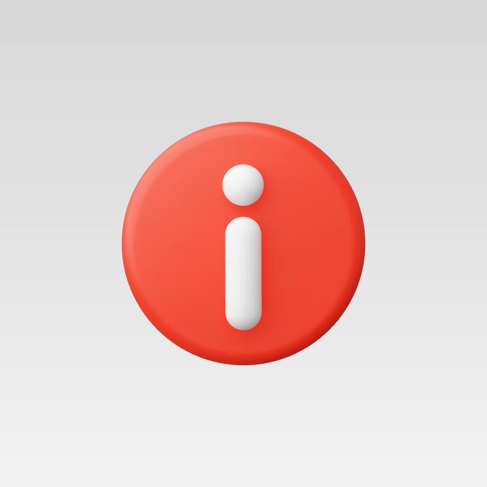 3d Realistic Information Icon illustration vector