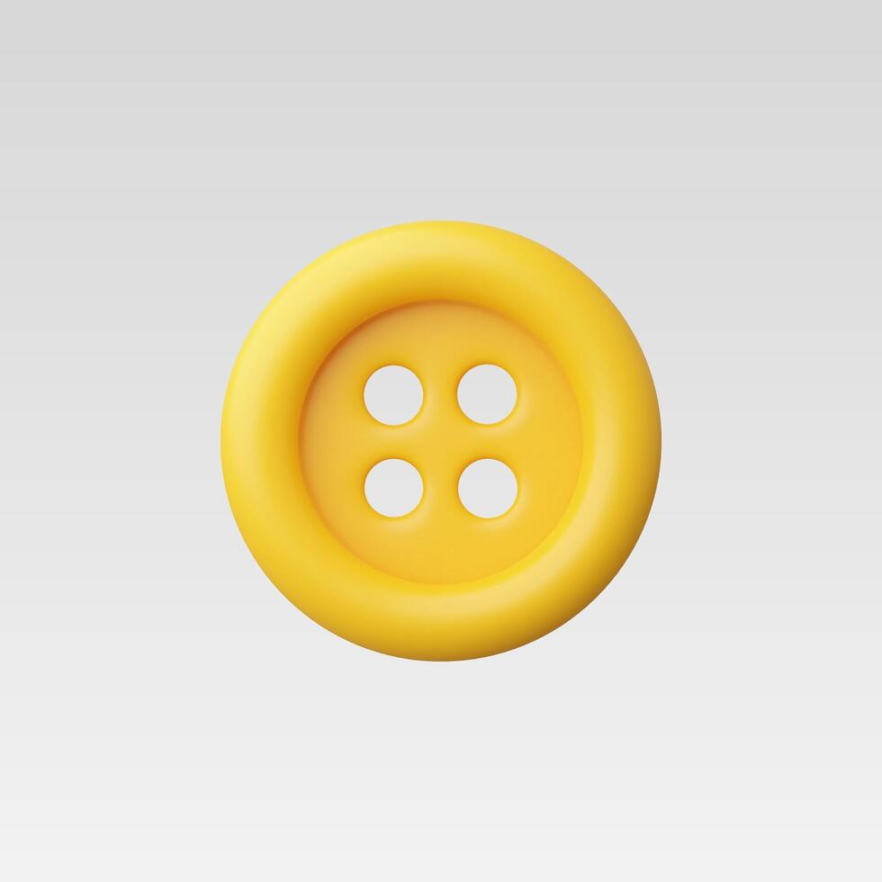 3d Realistic Large plastic clothes button illustration vector
