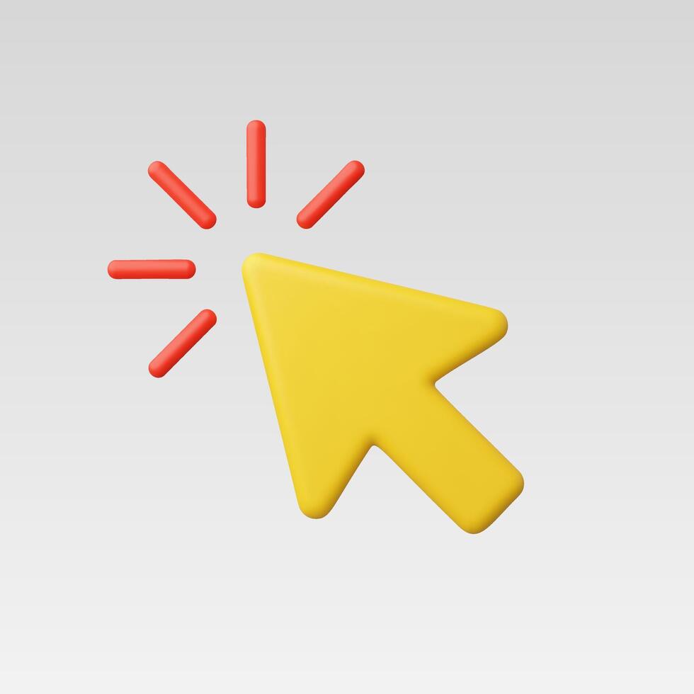 3d Realistic Cursor click illustration vector