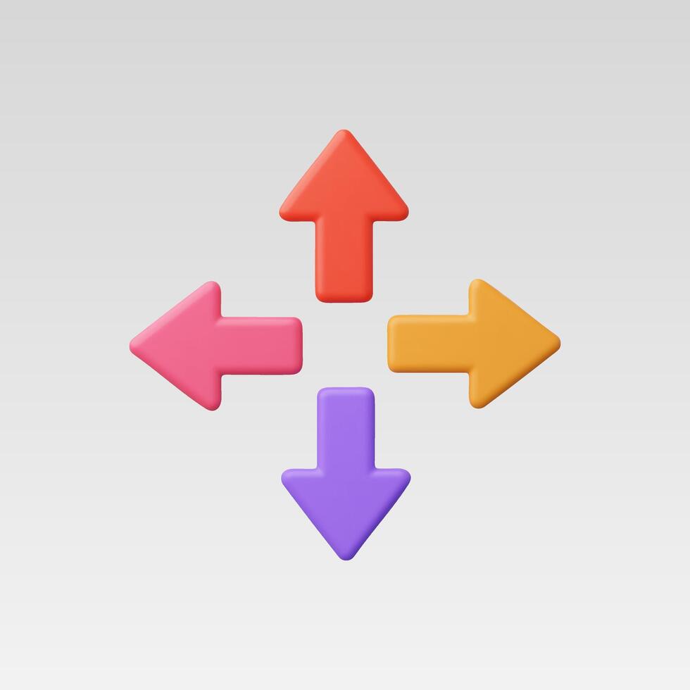 3d Realistic directional arrows illustration vector
