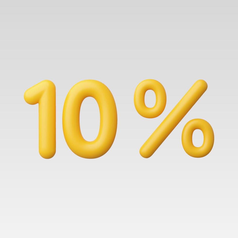 3d Realistic 10 Percent illustration vector