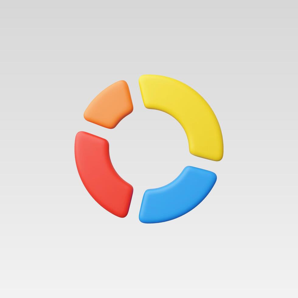 3d Realistic Circle diagram, Pie chart illustration vector