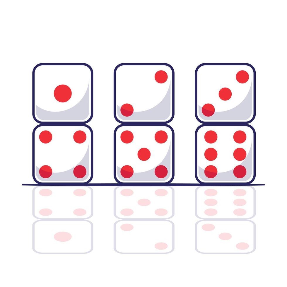 White cube or dice casino game play roll icon object gambling poker gaming entertainment with risk vector