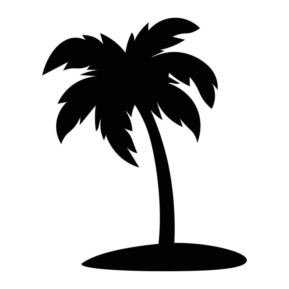 Tropical essence palm tree silhouette vector