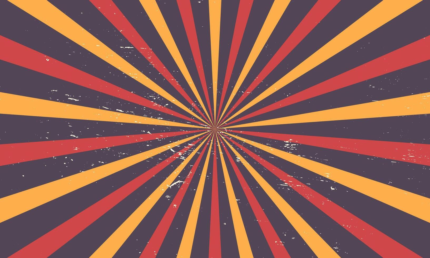 colorful vintage sunburst background design with grunge effect vector