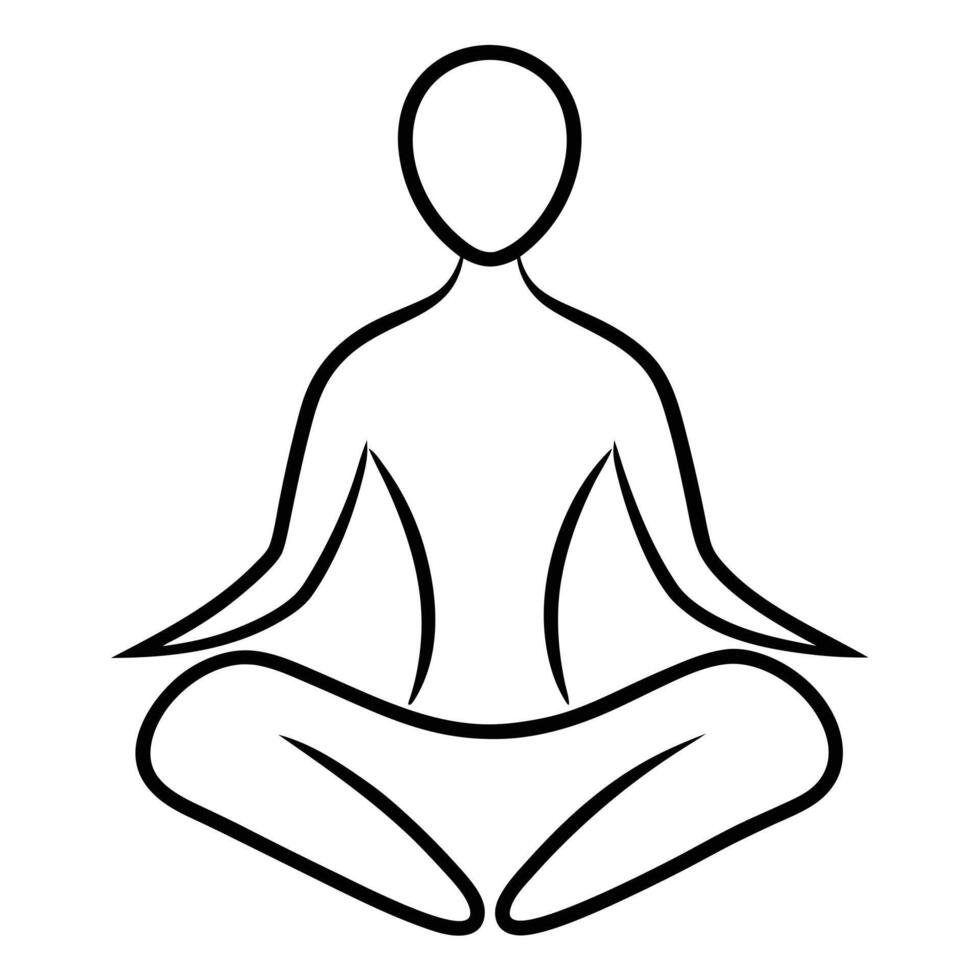 Peaceful Buddha Silhouette in Lotus Pose for Zen Artwork. vector