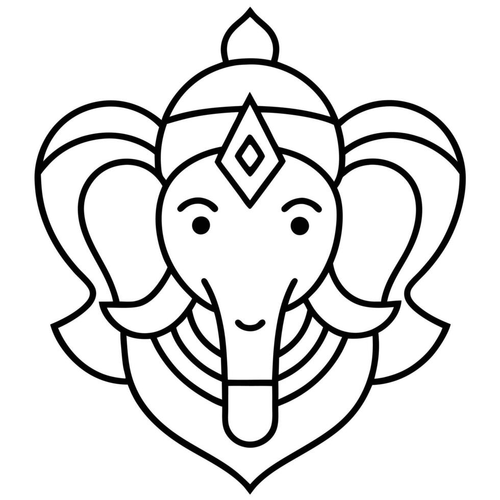 Simple Ganesha God Symbol Illustrations for Sacred Art Projects. vector