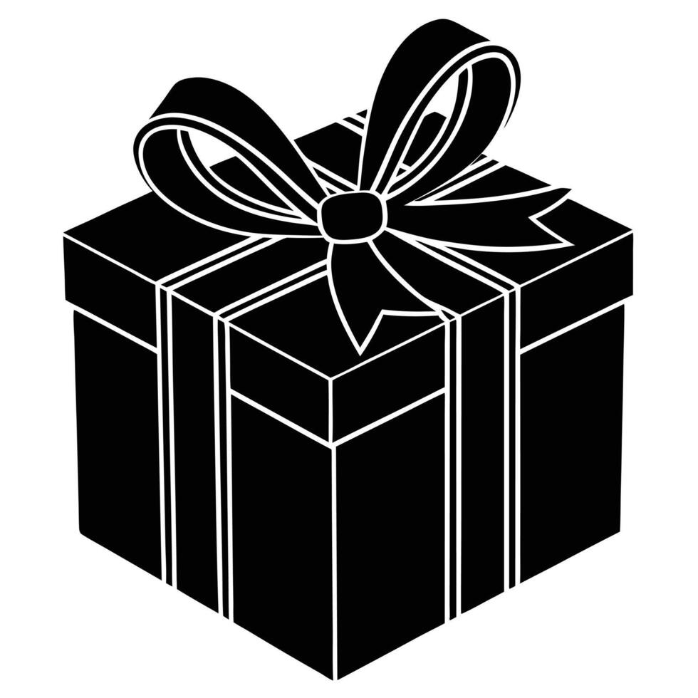Elegant Rectangular Gift Box with Decorative Wrapping. vector