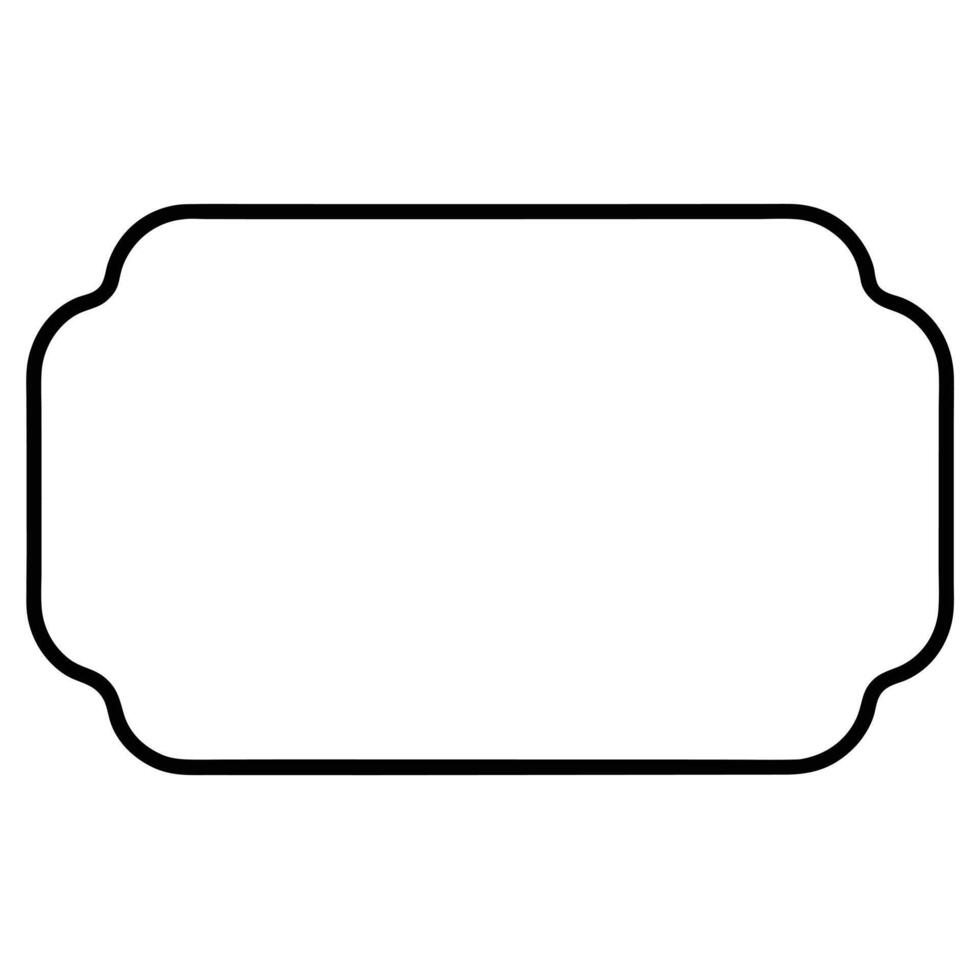 A blank label with a black outline vector