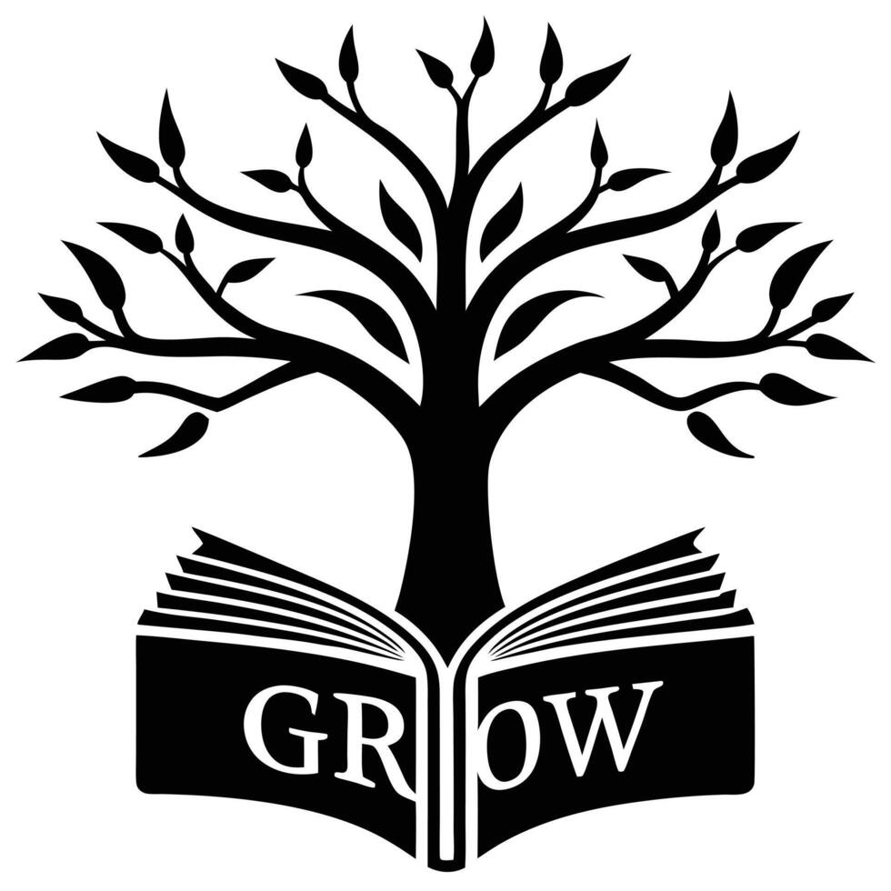 Book to Tree Illustration A Symbol of Knowledge Growth vector