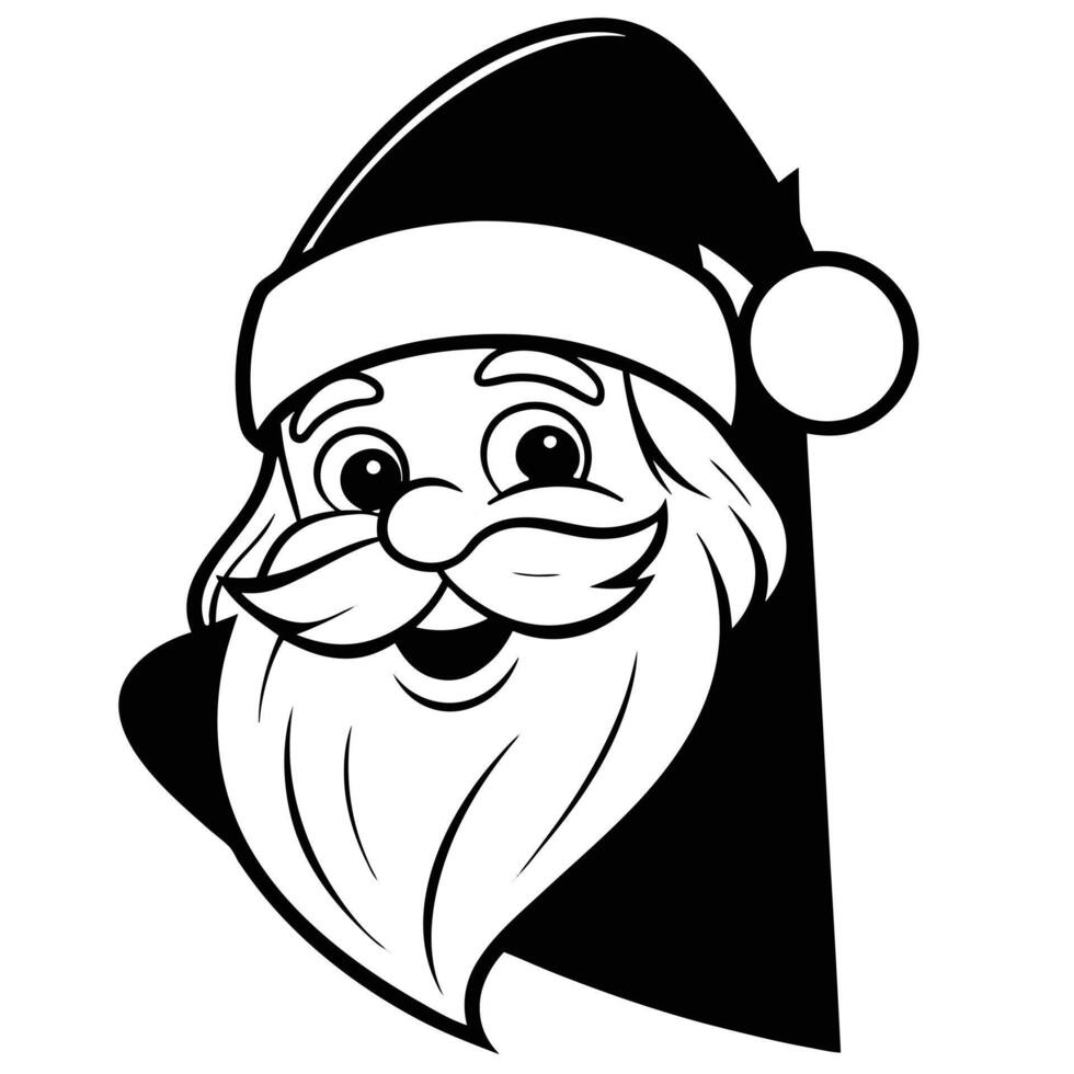 Cheerful Santa Claus Peeking for Fun Christmas Illustrations. vector